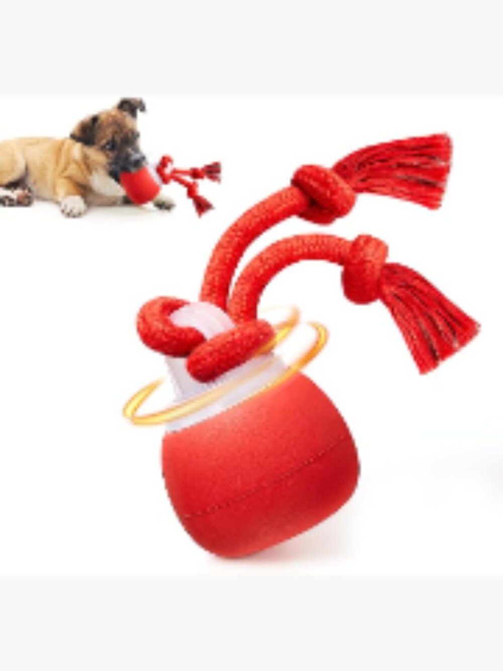Interactive Dog Ball Toy Touch Activated Rechargeable Squeaky Moving Ball with